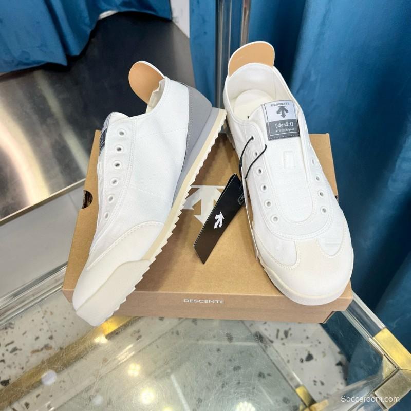 2024 Unisex Descente White Grey Canvas Plimsolls MJ00280