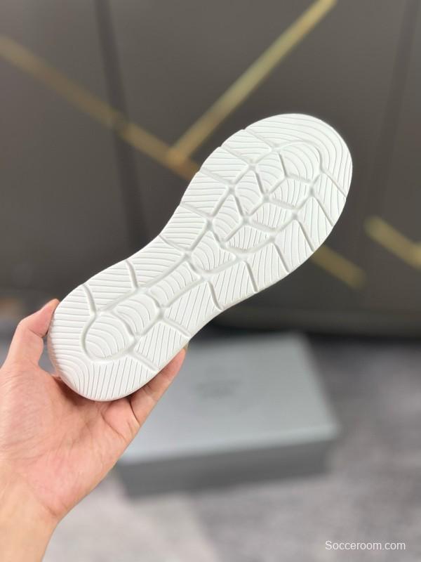 2024 Unisex Prada Light Grey Breathable Flyknit Sneakers MJ00230