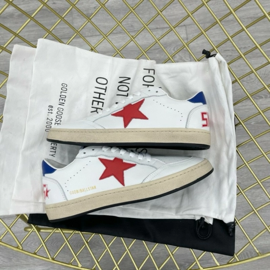 2024 Unisex GGDB White Red Blue Leather Low Top Sneakers MJ00260