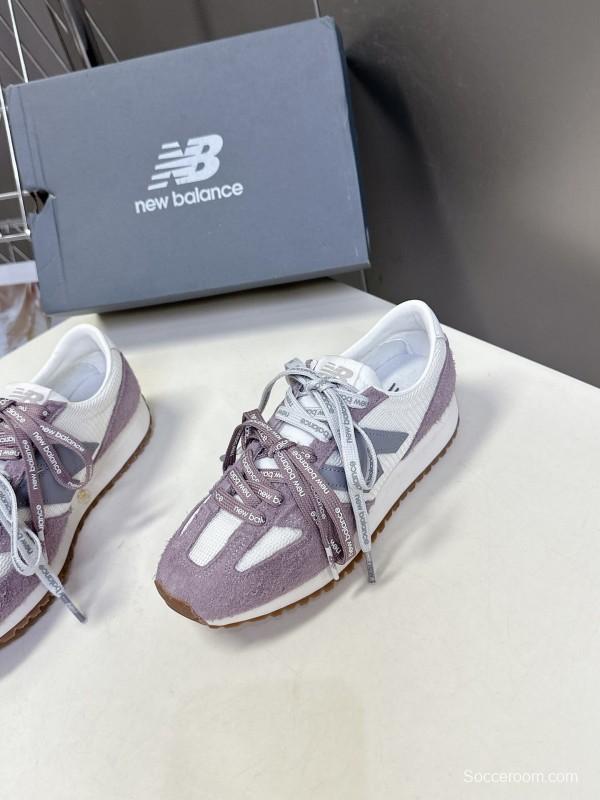 2025 Women New Balance White Purple Suede Mesh Running Shoes KFY00270