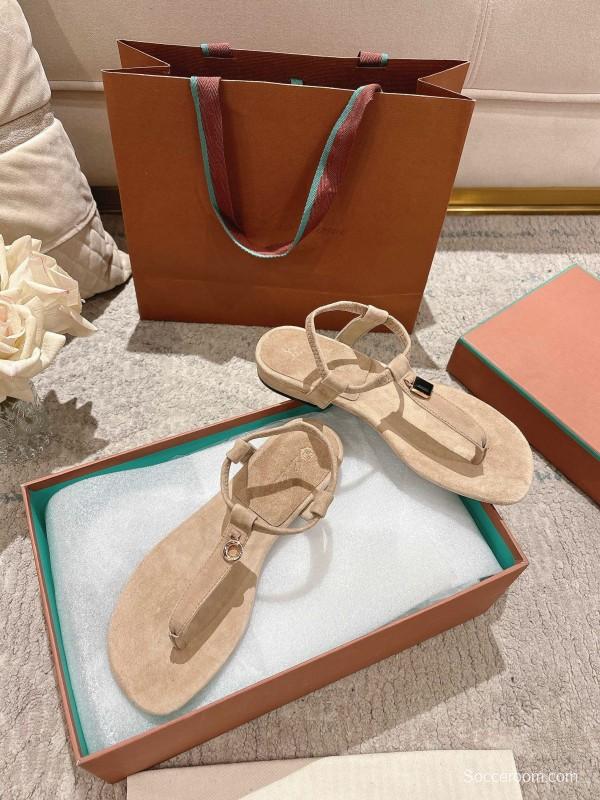 2025 Women LP Beige Suede Sandals LY00350