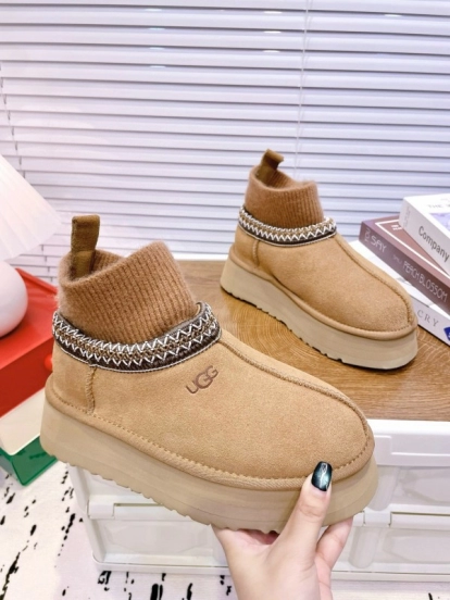2024 Women UGG camel suede wool ankle boots MJ00230