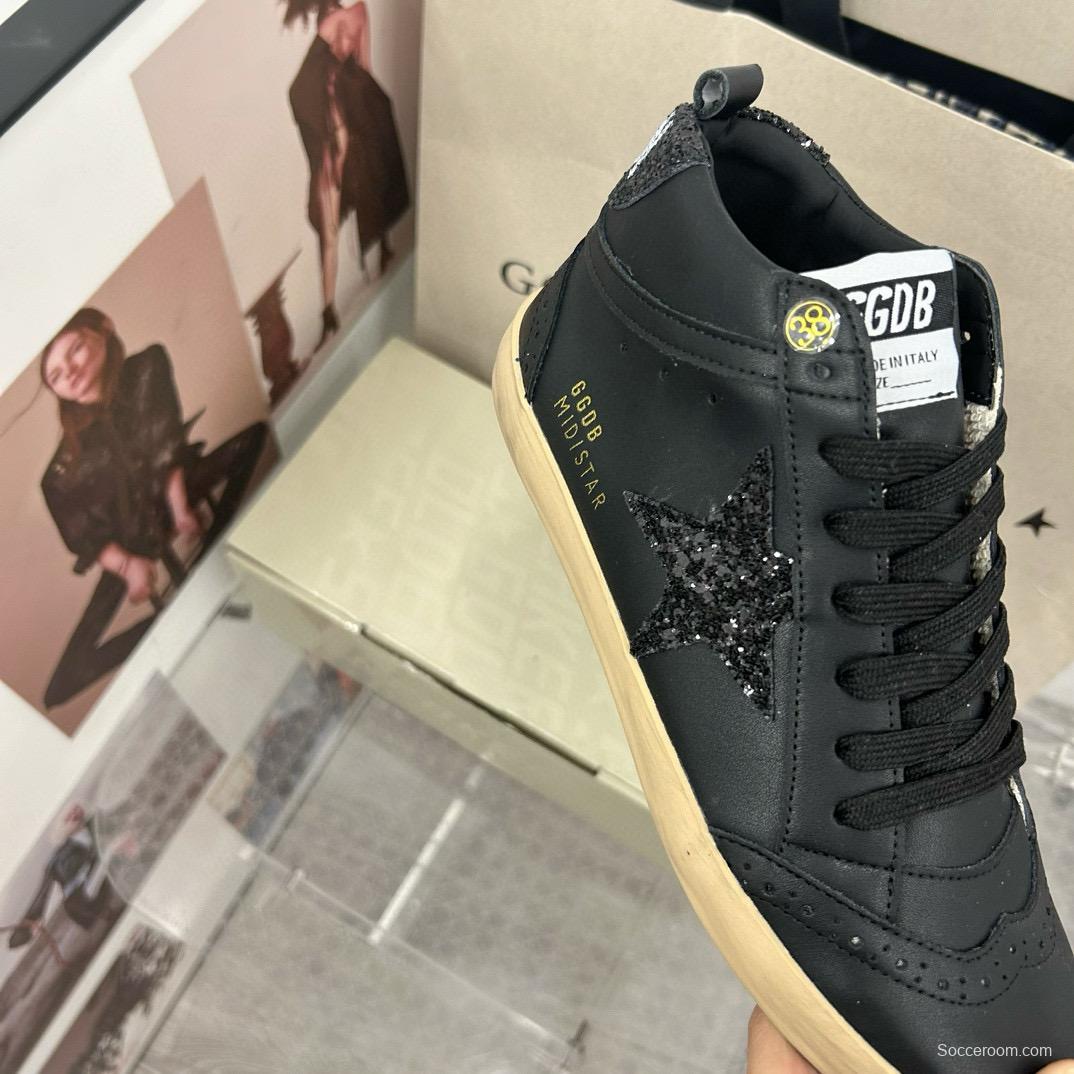 2024 Unisex GGDB Black Leather High Top Sneakers MJ00300