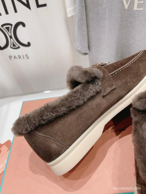 2024 Women Le Parmentier Brown Suede Shearling Loafer MJ00310