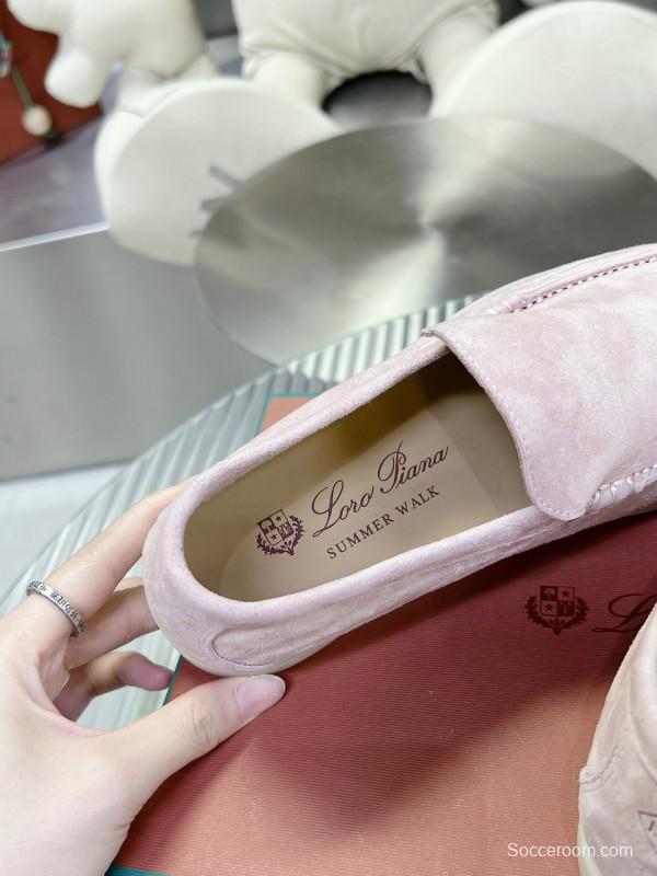 2025 Women LP Pink Suede Loafers LY00260