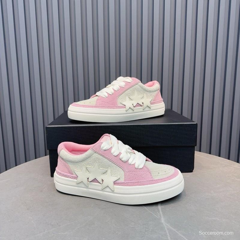2024 Women Amiri Pink White Canvas Sneakers MJ00300