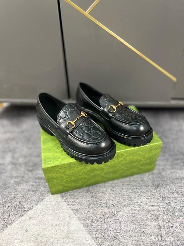 2024 Men Gucci Black Leather Formal Shoes MJ00300
