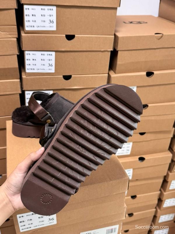 2024 UGG Walnut Brown Suede Slippers MJ00170