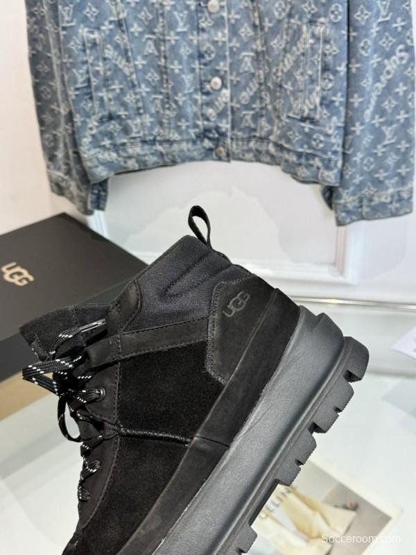 2024 Unisex UGG black suede platform boots