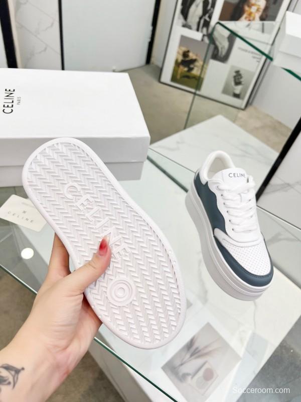 2025 Unisex CELINE White Grey Leather Sneakers