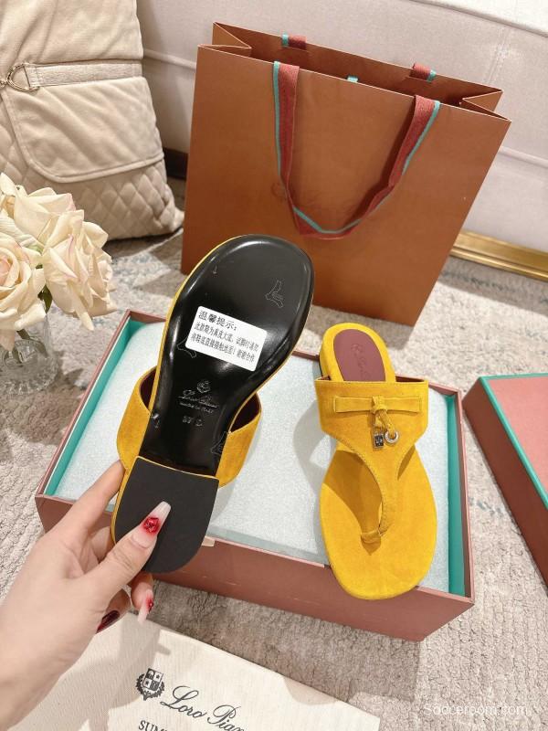 2025 Slippers LP Yellow Suede Slippers LY00250