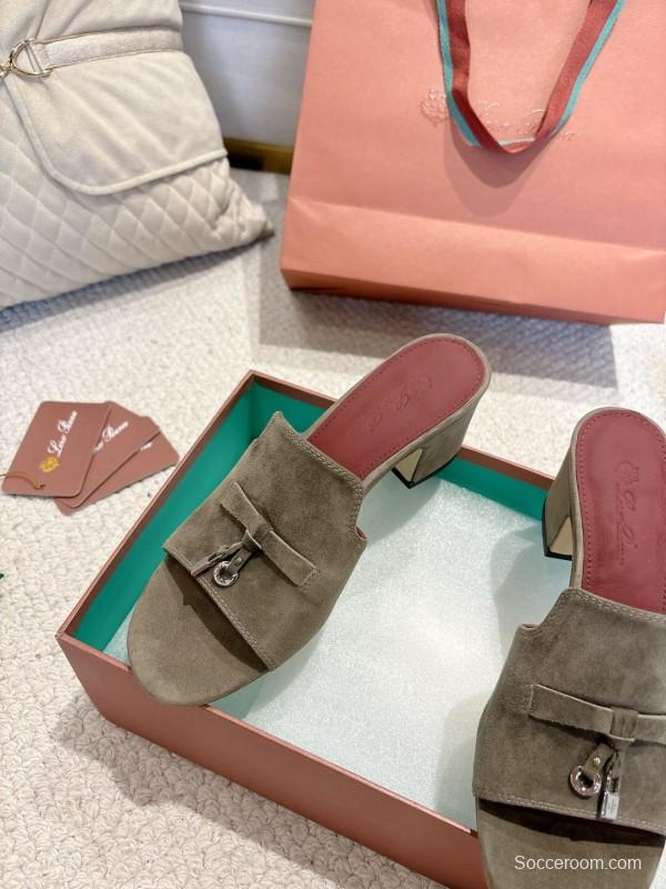 2025 Women LP Grey Suede Sandals