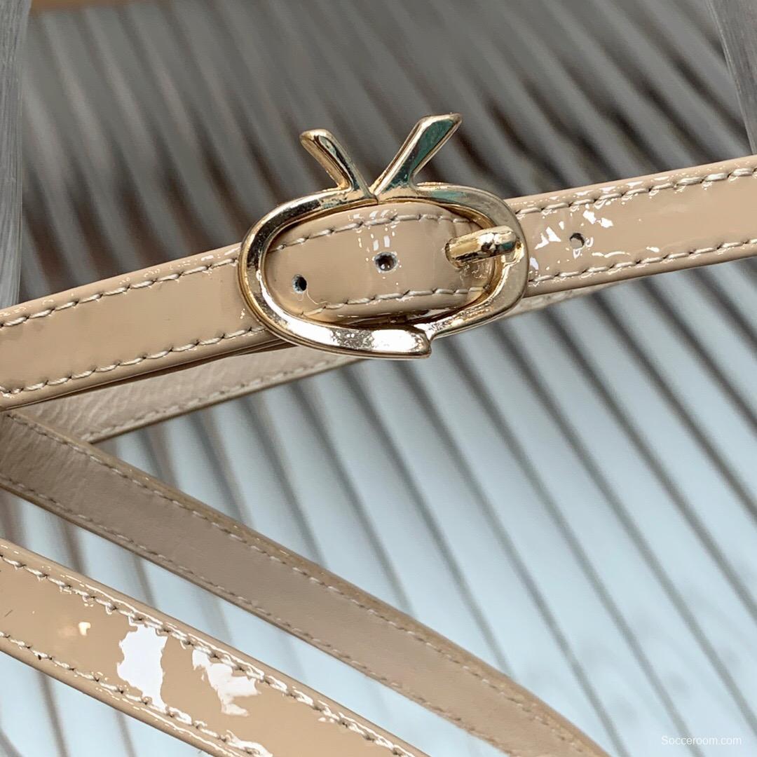 2025 Women Gianvito Rossi Beige Patent Leather Platform Heels KFY00340