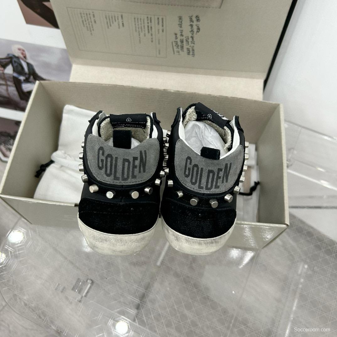2024 Unisex GGDB Black Silver Suede Leather High Top Sneakers MJ00300