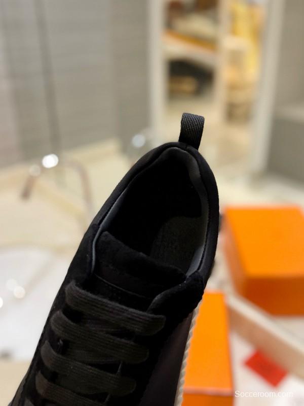 2024 Men Hermès black fabric sneakers MJ00320
