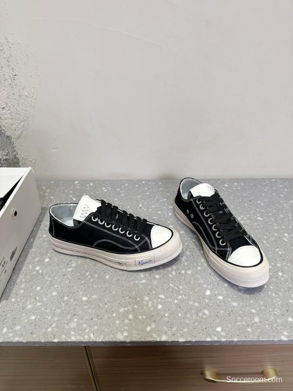 2025 Unisex VISVIM Black Canvas Sneakers KFY00260