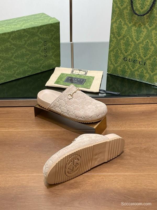 2024 Slippers Gucci Beige Leather Mule MJ00280