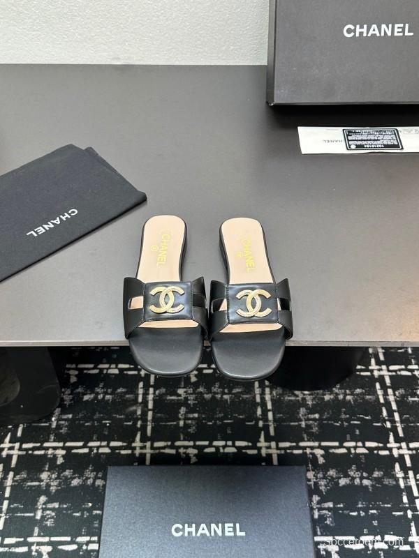 2025 Slippers Chanel Black Lambskin Slippers