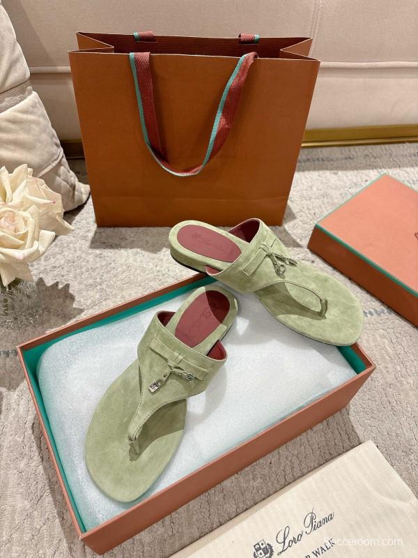 2025 Slippers LP Light Green Suede Casual LY00250