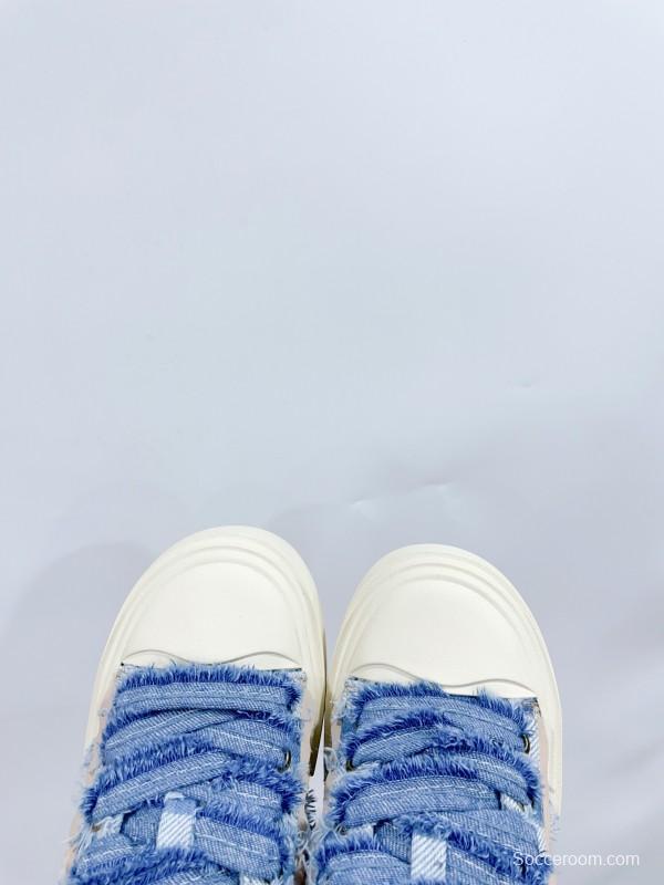 2025 Women 13DE MARZO Blue White Canvas Leather Casual Shoes Teddy Bear KFY00280