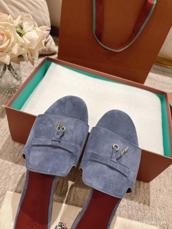 2025 Slippers LP Blue Suede Slippers LY00270