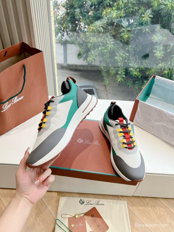 2024 Unisex Le Parmentier Green White Gray Knitted Casual Sneakers Top Version MJ00340