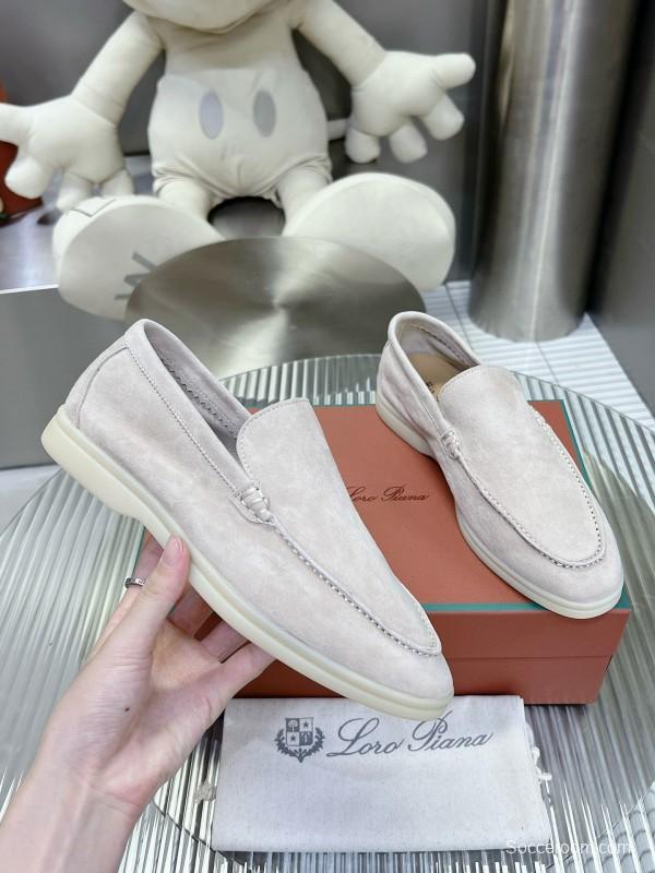 2024 Unisex Le Parmentier White Suede Loafers MJ00270