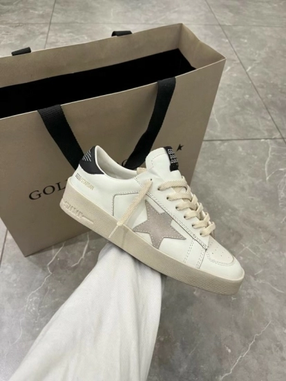 2024 Unisex GGDB White Black Leather Low Top Sneakers MJ00260