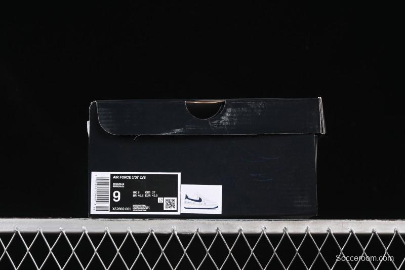 Nike Air Force 1 '07 Low Dior Collaboration Blue Four Small Silver Swoosh Casual Sneakers - XS2869-001