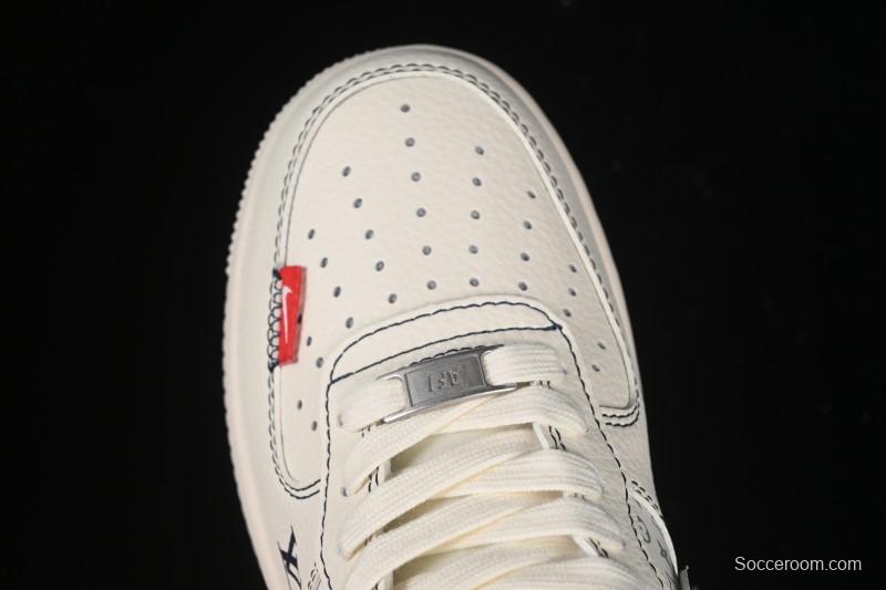 Nike Air Force 1 '07 Low LV Collaboration Dual-Tone Blue Denim Hook Low-Top Casual Sneakers - YX5066-342