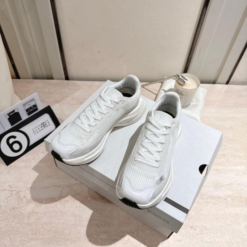 2025 Unisex MM6 Maison Margiela White Polyester Polyurethane Rubber Road Running Shoes Collaboration KFY00330