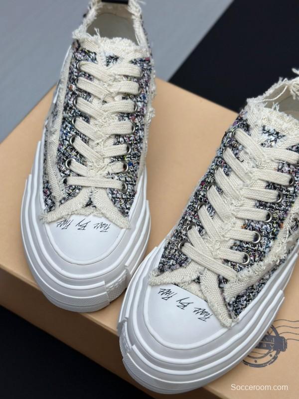 2025 Unisex XVESSEL White Black Canvas Plimsolls Vulcanized AS00260