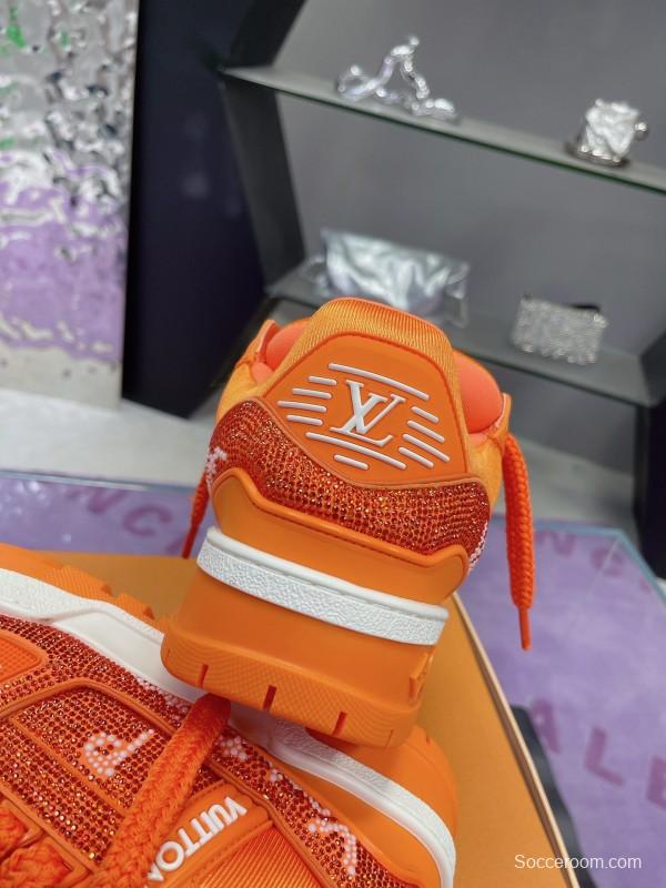 2025 Unisex Louis Vuitton Orange Crystal Plimsolls Bing Bing AS00420