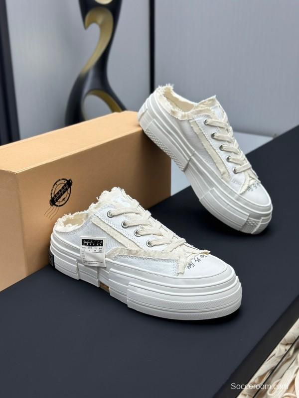 2025 Unisex XVESSEL White Canvas Plimsolls Vulcanized AS00240