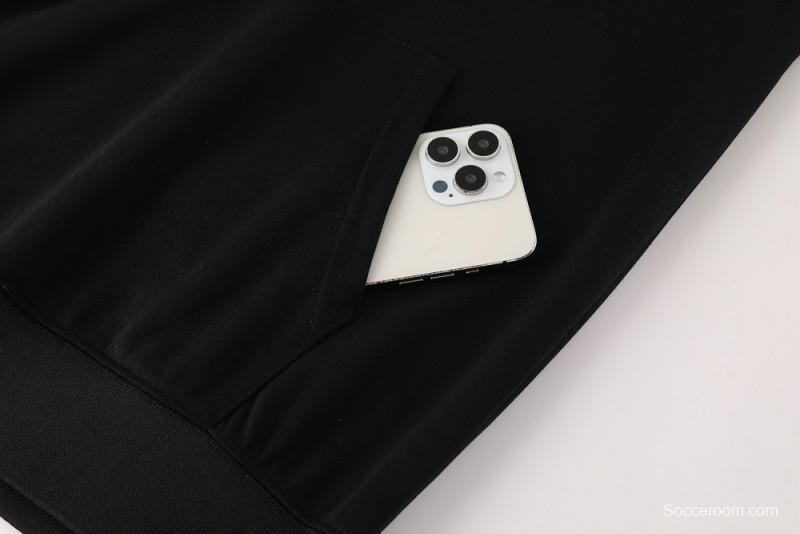 25/26 Juventus Black Hoodie Full Zipper Jacket + Long Pants