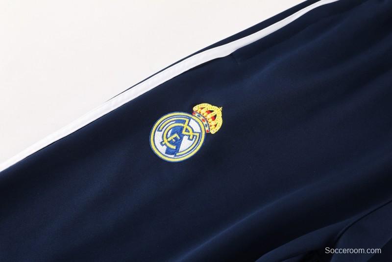 25/26 Real Madrid Navy/White Full Zipper Jacket +Long Pants