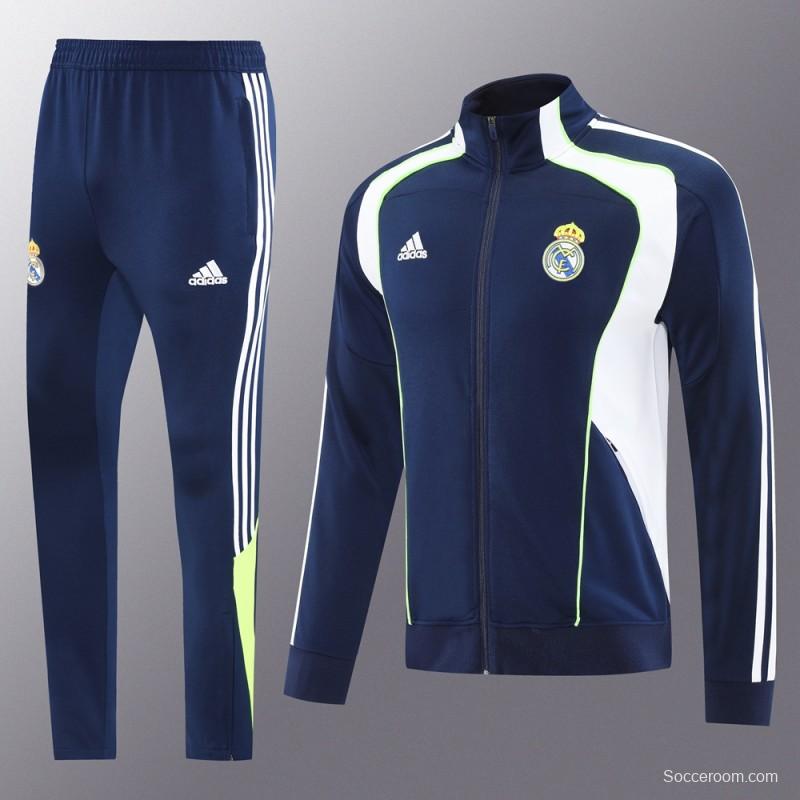 25/26 Real Madrid Navy/White Full Zipper Jacket +Long Pants