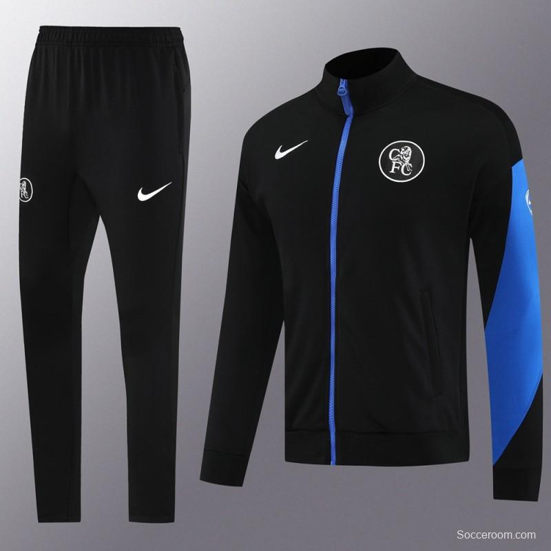 25/26 Chelsea Black/Blue Full Zipper Jacket +Long Pants