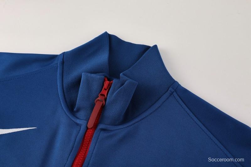 25/26 PSG Blue Full Hoodie Zipper Jacket +Long Pants