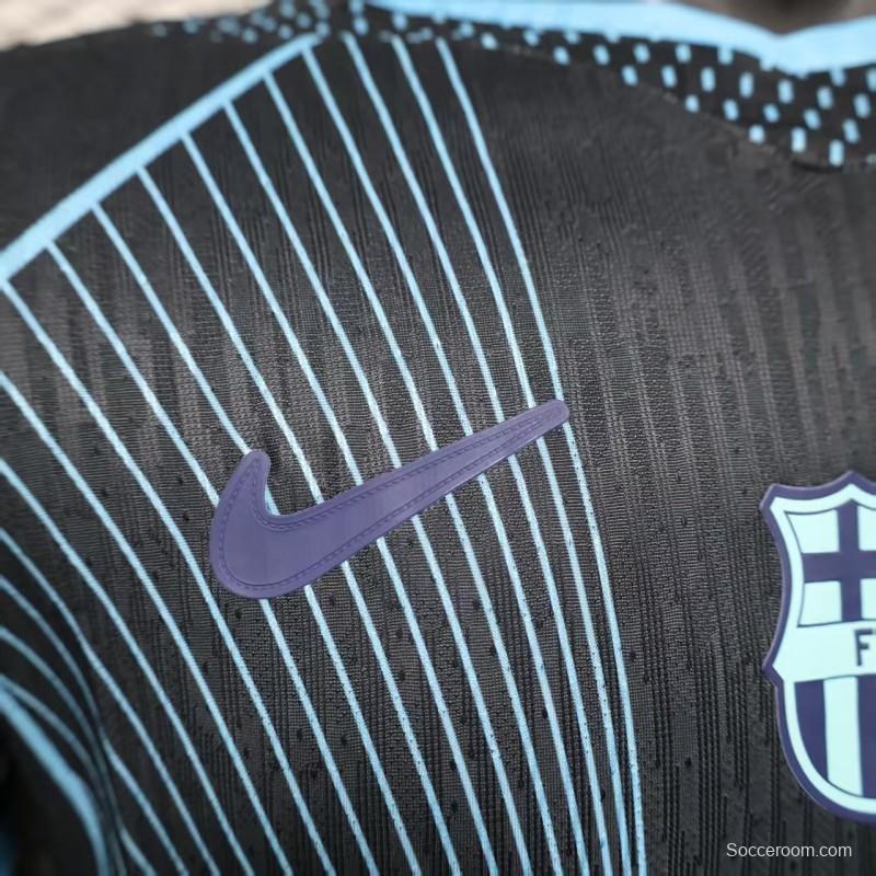 Player Version 25/26 FC Barcelona Black with Geometric Line Pattern Jersey