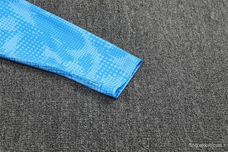 25/26 Manchester City Light Blue Camouflage Half Zipper Jacket+Long Pants