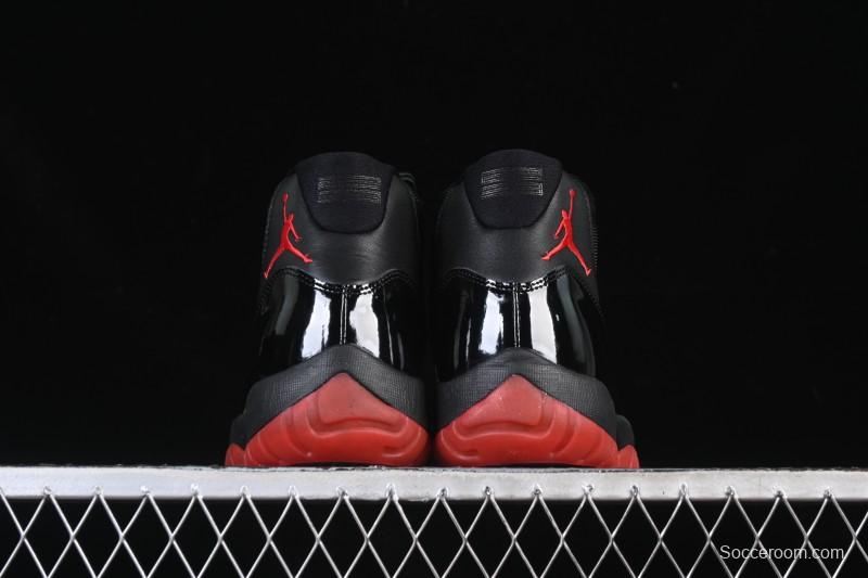 Nike Air Jordan 11 Retro Black Red Basketball Shoes - 378037-326