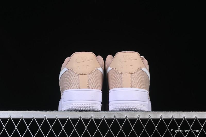 Nike Air Force 1'07 Low Knit Khaki Casual Sneakers - CI0051-200