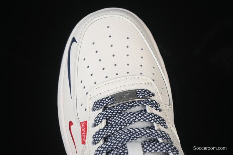 Nike Air Force 1'07 Low Collaboration Beige Camouflage Red Blue Hook Casual Skate Shoes - XD2588-609