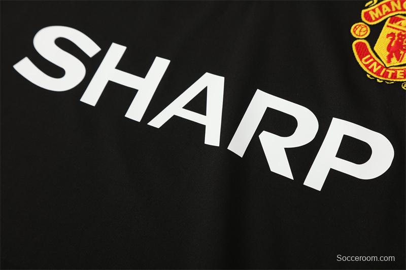 Retro 98/99 Manchester United Black Half Zipper Jacket