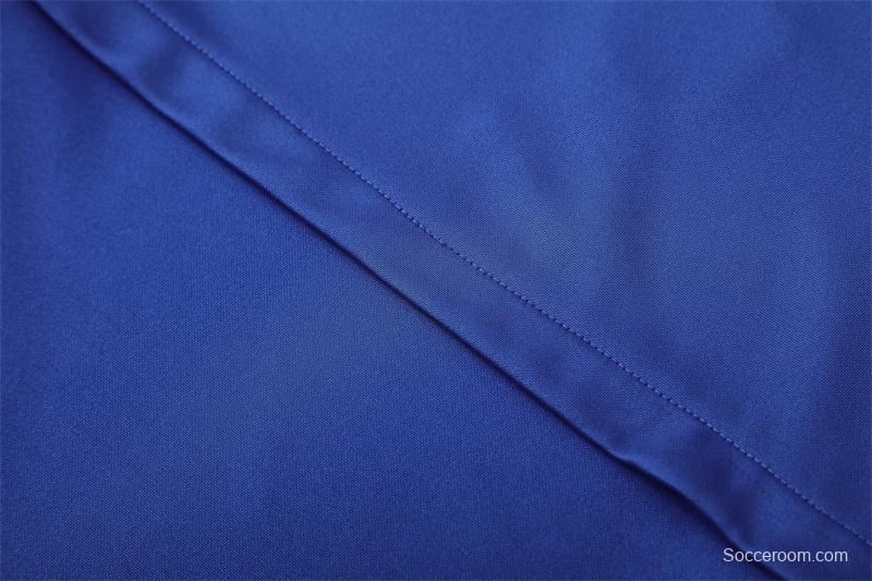 2002 Brazil Color Blue Half Zipper Jacket+Long Pants