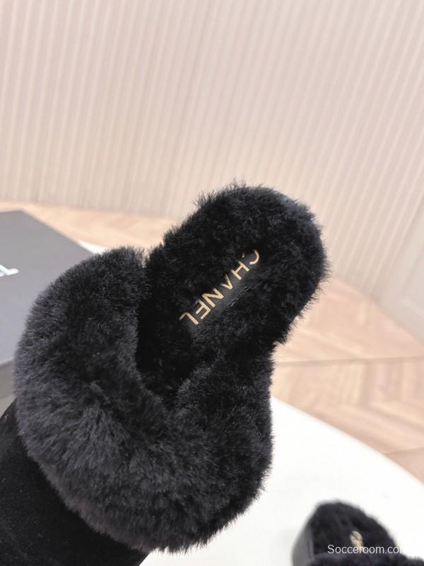 Chanel 2025/SS Fall Winter New Fur Slippers Half-Drag - KFY00310