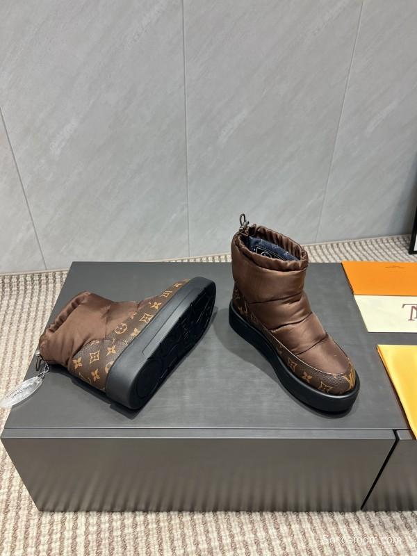 Louis Vuitton Winter Snow Boots Round Toe Thick Sole - KFY00310