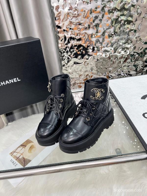 Chanel 2025/SS Autumn Winter New Boots with Double C Leather Buckle - LY00340