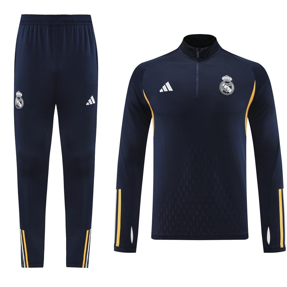 25/26 Real Madrid Royal Blue Half Zipper Jacket+Long Pants